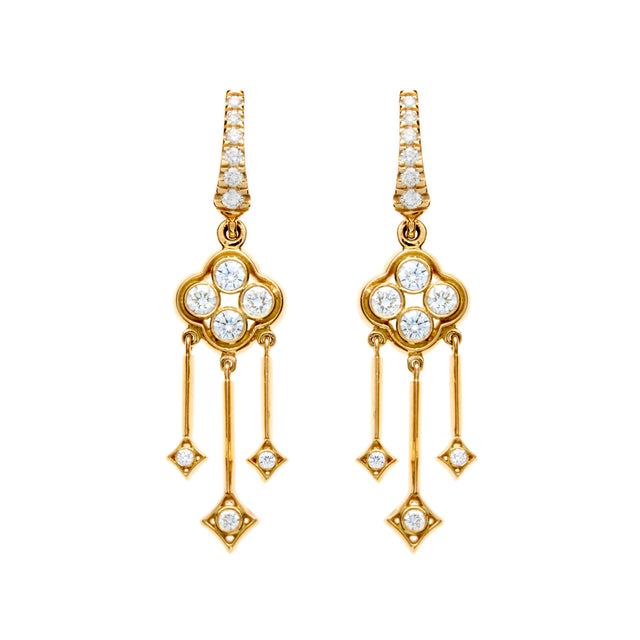 18ct gold and diamond earrings, part of the Rinascimento Luminosa collection by Biagio Patalano.