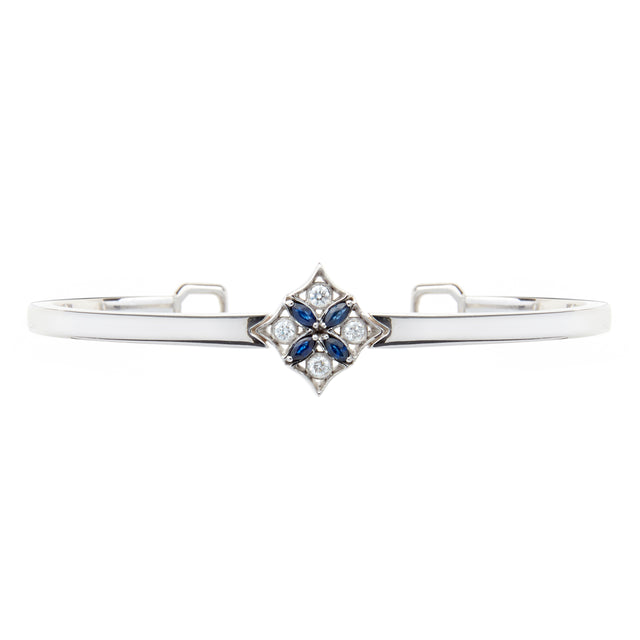 Marquise sapphire and round brilliant diamond bangle. Designed by Biagio Patalano for the Artistry collection.