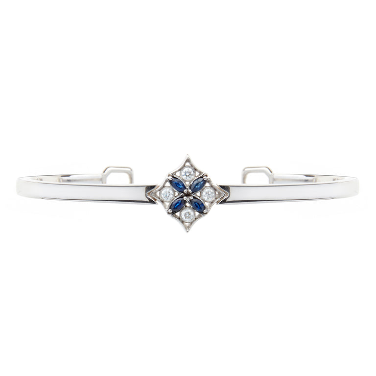 Marquise sapphire and round brilliant diamond bangle. Designed by Biagio Patalano for the Artistry collection.