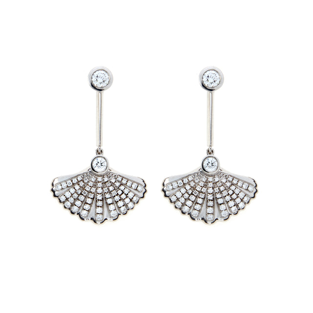 A pair of shell white gold and diamond earrings. Part of the Sirena collection by Biagio Patalano.